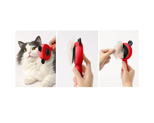 Расческа для шерсти животных DT-1152  Red + Black