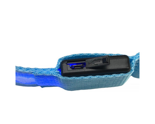 Светодиодный LED ошейник USB светящийся для собак и котов Blue M