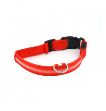 Светодиодный LED ошейник USB светящийся для собак и котов Red XS