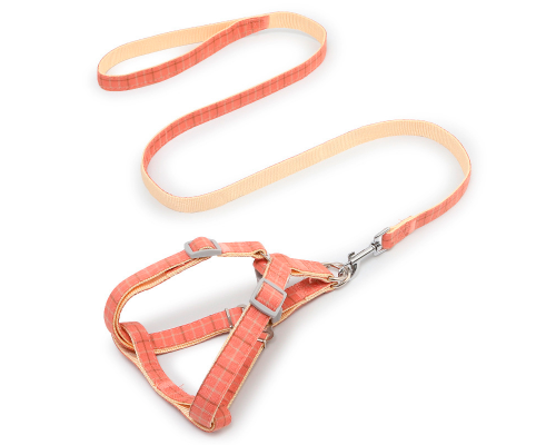 Шлея для собак с поводком Pipitao 165510 Cage Peach 1.5*120 cm