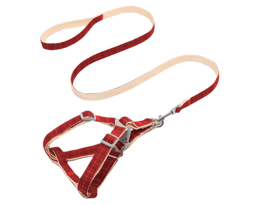 Шлея для собак с поводком Pipitao 165510 Cage Red 2*120 cm
