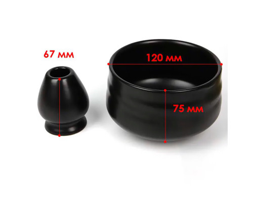 Набор Mavanto 5456 для приготовления чая матча 7 предметов Black