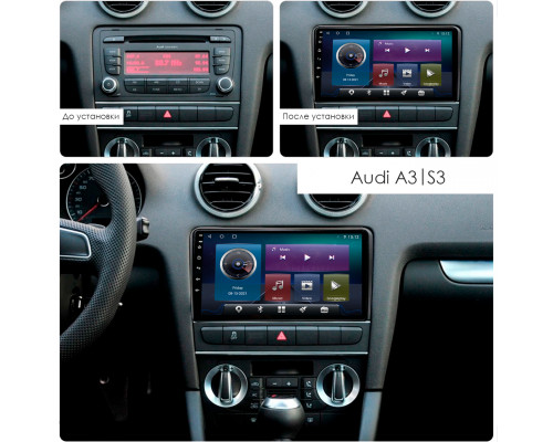 Штатная магнитола Lesko для Audi A3 II (8P) Рестайлинг 2 2008-2013 экран 9" 4/64Gb 4G Wi-Fi GPS Top