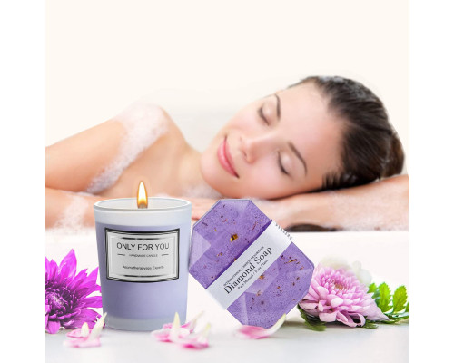 Подарочный Spa Box 0010 23.5*23.5*10.5 см из 5 предметов термостакан+алмазное мыло+бомбочка для ванны+соль для ванны+ароматическая свеча+открытка Violet